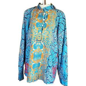 Made With Love Women’s Multicolored Long Sleeve Blouse Size XXL NWT